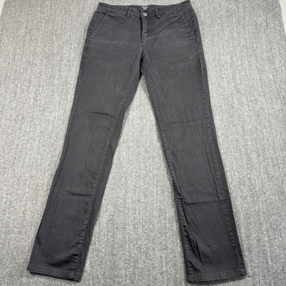 Turtle Sports Club Mens Chino Pants 32✖️32 Black Stretch Slider Fit Casual
